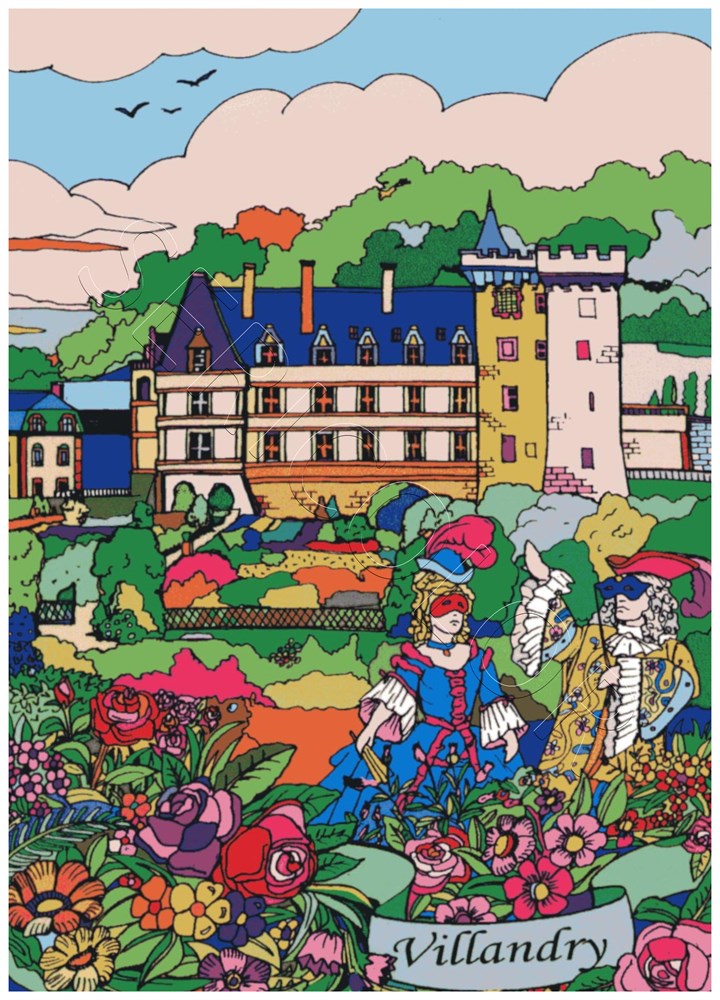 Château de Villandry Tableau à colorier en velours 