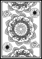 Mandala Fleurs colorié